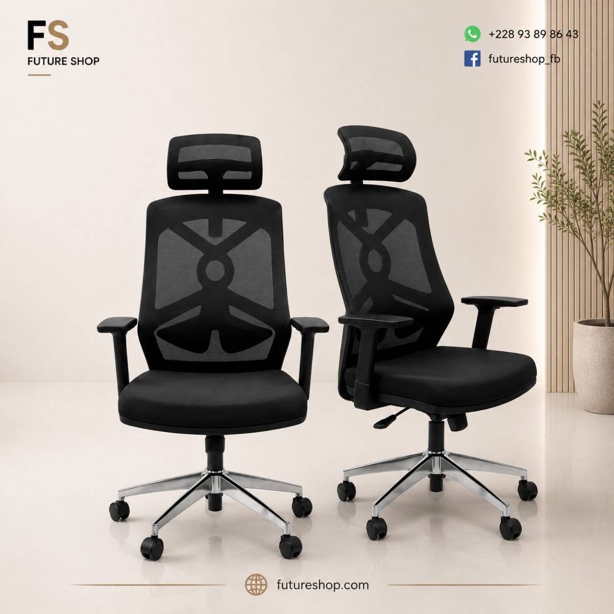 CHAISE DE BUREAU ERGONOMIQUE AVEC SOUTIEN LOMBAIRE ET HAUTEUR AJUSTABLE
