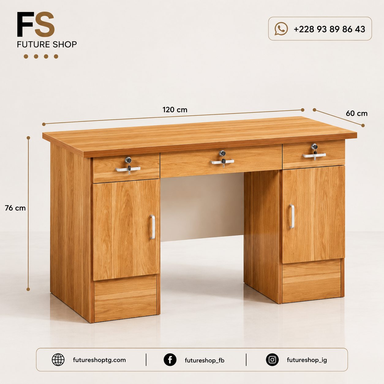 Table de Bureau avec Rangements Intégrés