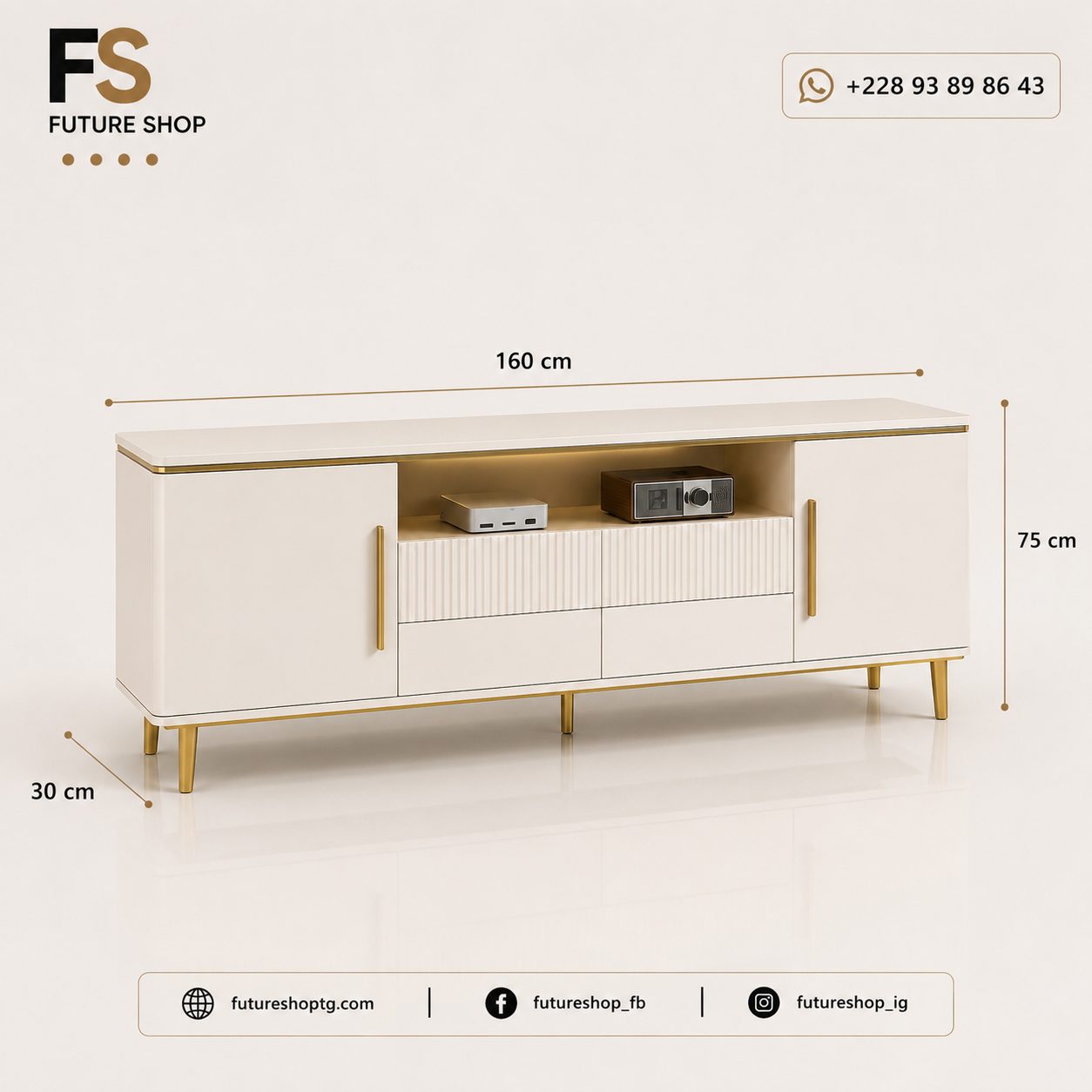 Table Basse TV Design avec Rangements Intégrés