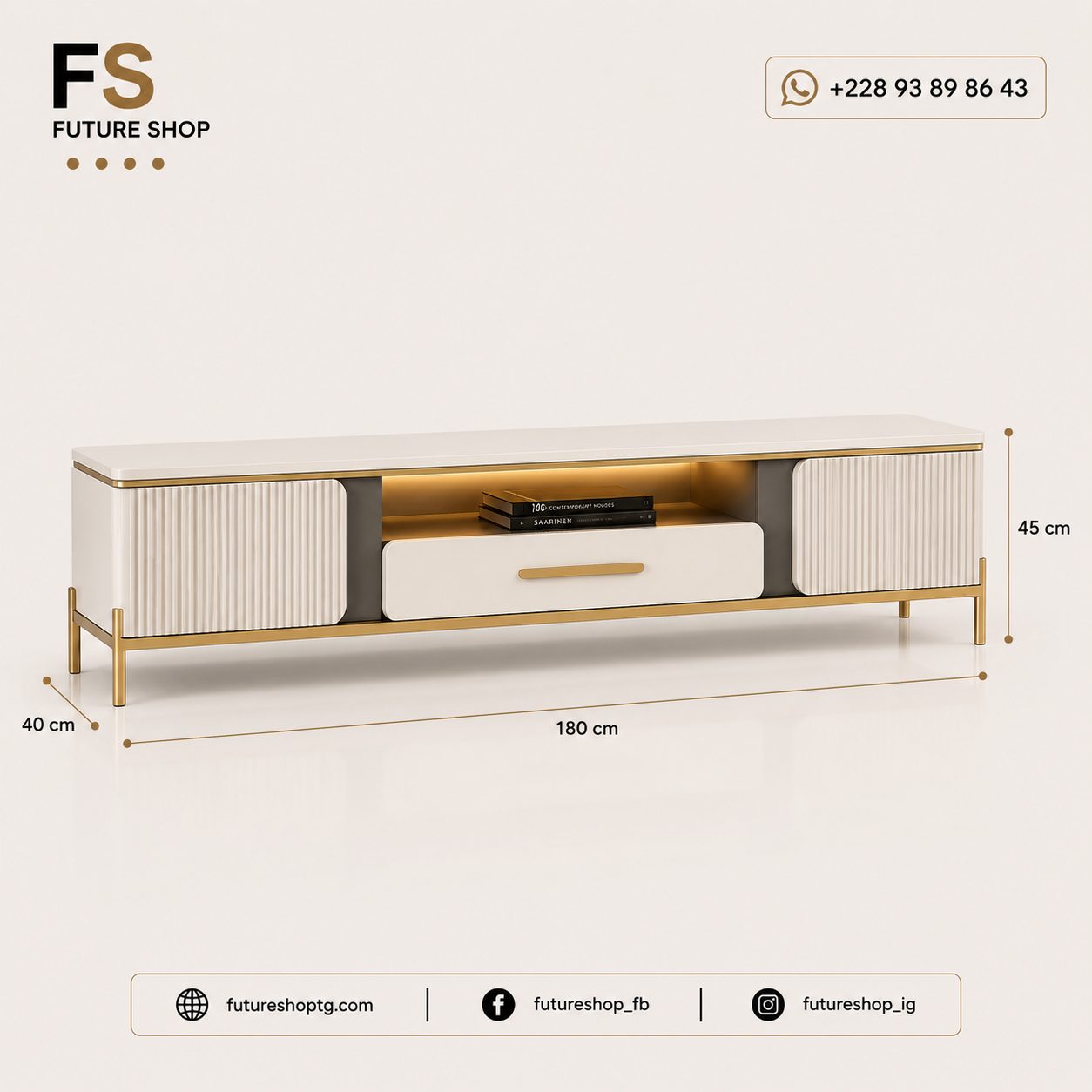 Table TV Élégance avec Rangements Intégrés